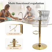 Hawsaiy Modern Velvet Bar Stool Set of 2/4 with Woven Back and Footrest for Kitchen, Bar, and Dining Spaces