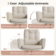 Hawsaiy Criss Cross Office Chair with Flip-Up Arms, Ergonomic Cross Legged Desk Chair, PU Leather Executive Computer Chair, 135° Reclining Plush Cushion, Pet-Friendly