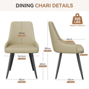 Hawsaiy PU leather Dining Chairs Set of 2/4 with Durable Metal Legs