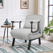 Nalupatio Versatile Convertible Armchair Sofa with Pillow - Foldable, Linen/Fabric, Steel Frame for Home & Office Use,