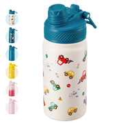 Hawsaiy 12oz Insulated Kids Water Bottle with Double Drinking Lids, Stainless Steel Water Bottle for School & Outdoor