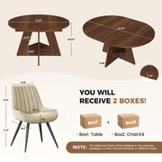 Hawsaiy 5 Piece Extendable Dining Table Set for 4, 47.24