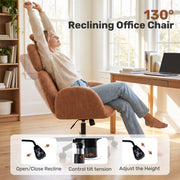 Hawsaiy Criss Cross Office Chair with Flip-Up Arms, Wide Seat Desk Chair with Adjustable Headrest, 135° Reclining Ergonomic Office Chair with Plush Fabric Cushion