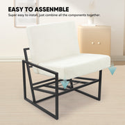 Hawsaiy Accent Chair with Metal Frame, Teddy Fleece Living Room Chairs with Foam Seat Cushions, Comfy Reading Armchair for Bedroom