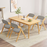 HawsaiyFolding Chairs with Cushion,Wooden Stackable Dining Chairs Set of 2 with Padded Seats,Removable Cushion Cover Comfortable Backrest Lounge Chair for Kitchen Home Office Picnic