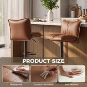 Hawsaiy Bar Stools Set of 2/3/4, Adjustable Swivel Bar Chairs with Thick Padded Seat, Faux Leather Upholstered Counter Height Bar Stools with Storage Pocket for Kitchen Island