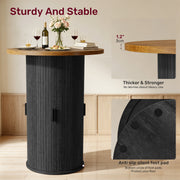 Hawsaiy Round Bar Table with Storage, 31.5
