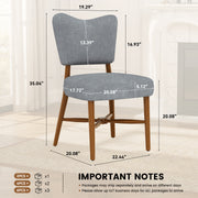 Hawsaiy Dining Chairs Set of 2/4/6, Upholstered Fabric Dining Room Chairs, Mid Century Modern Kitchen Chairs with Solid Wood Legs & Cross-Brace Support, Farmhouse Side Chairs for Dining Room