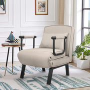 Nalupatio Versatile Convertible Armchair Sofa with Pillow - Foldable, Linen/Fabric, Steel Frame for Home & Office Use,