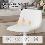 Hawsaiy Modern Swivel Bar Stools Set of 2/4, Adjustable Faux Leather Counter Height Chairs with Back for Kitchen Island