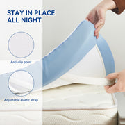 Hawsaiy 4 Inch Mattress Topper White Memory Foam Mattress Topper Extra Firm Back Pain Relief Enhanced Cooling Pad for Back Pain, High Support