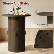 Hawsaiy Round Bar Table with Storage, 31.5