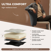 Hawsaiy Faux Leather Dining Chairs Set of 2/4/6, Modern Curved Back Upholstered Kitchen Side Chairs with Metal Legs