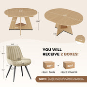 Hawsaiy 5 Piece Extendable Dining Table Set for 4, 47.24