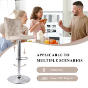 Hawsaiy Modern Upholstered Barstools Set of 2/4 with Tufted Velvet Backrest