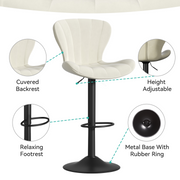 Hawsaiy Adjustable Upholstered Bar Stools Set of 2/4,Modern Counter Height Swivel Bar Chairs with High Backrest, Faux Leather Padded Seat for Kitchen Island