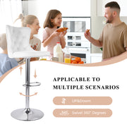 Hawsaiy Modern Upholstered Barstools Set of 2/4 with Tufted Velvet Backrest