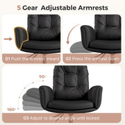 Hawsaiy Criss Cross Office Chair with Flip-Up Arms, Ergonomic Cross Legged Desk Chair, PU Leather Executive Computer Chair, 135° Reclining Plush Cushion, Pet-Friendly