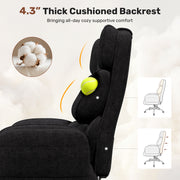 Hawsaiy Big and Tall Office Chair, Flip Armrests with Side Pockets, Comfy Criss Cross Office Chair with Extra-Wide Plush Seat, 150° Reclining Executive Office Chair, Chenille Upholstery