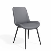 Hawsaiy PU Leather Dining Chairs Set of 2/4/6, Upholstered Kitchen Chairs with Crossed Metal Legs, Armless Side Chairs for Dining Room, Kitchen, Living Room