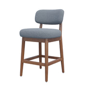 Hawsaiy Counter Height Bar Stools Set of 2/4, Mid Century Modern Boucle Barstools with Solid Wood Frame, Upholstered Kitchen Island Stools with Backrest & Footrest