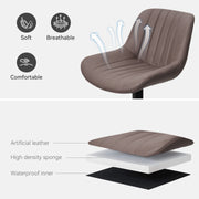 Nalupatio Bar Stools Set of 2 Adjustable Height Swivel Bar Stools with Backs Performance Fabric Seat Barstools for Home Kitchen Island Smoky Grey