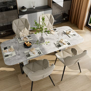 Hawsaiy Modern Ergonomic Dining Chair Set of 2 with Metal Legs