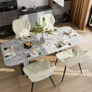 Hawsaiy Modern Ergonomic Dining Chair Set of 2 with Metal Legs