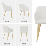 Hawsaiy Modern Accent Dining Chairs Set of 2,Upholstered Linen Fabric Living Room Chairs,Comfy Accent Chair with Metal Legs for Kitchen Dining Room Bedroom Reading Room Waiting Room