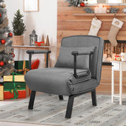 Nalupatio Versatile Convertible Armchair Sofa with Pillow - Foldable, Linen/Fabric, Steel Frame for Home & Office Use,