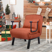 Nalupatio Versatile Convertible Armchair Sofa with Pillow - Foldable, Linen/Fabric, Steel Frame for Home & Office Use,