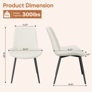 Hawsaiy PU Leather Dining Chairs Set of 2/4/6, Upholstered Kitchen Chairs with Crossed Metal Legs, Armless Side Chairs for Dining Room, Kitchen, Living Room