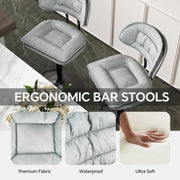 Hawsaiy Adjustable Ergonomic Design Barstools with Double-Layer Upholstered Set of 2/4 for Kitchen Island