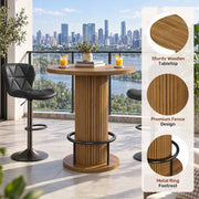 Hawsaiy Bar Table and Chairs Set for 2, 3-Piece Pub Table Set with 2 Adjustable Swivel Bar Stools, Counter Height Dining Table Set for Kitchen, Apartment, Home Bar, Small Space