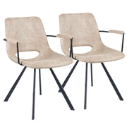 Hawsaiy Modern Dining Chiars Set of 2 with Arm and Metal Legs
