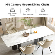 Nalupatio Modern Dining Chairs Set of 2, Comfortable Dining Room Chairs with Thick Cushions, Fabric Upholstered Side Chairs with Metal Legs for Kitchen, Black