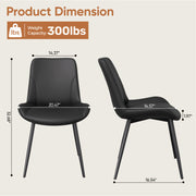 Hawsaiy PU Leather Dining Chairs Set of 2/4/6, Upholstered Kitchen Chairs with Crossed Metal Legs, Armless Side Chairs for Dining Room, Kitchen, Living Room
