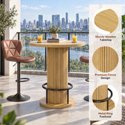 Hawsaiy Bar Table and Chairs Set for 2, 3-Piece Pub Table Set with 2 Adjustable Swivel Bar Stools, Counter Height Dining Table Set for Kitchen, Apartment, Home Bar, Small Space