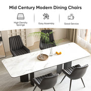 Nalupatio Modern Dining Chairs Set of 2, Comfortable Dining Room Chairs with Thick Cushions, Fabric Upholstered Side Chairs with Metal Legs for Kitchen, Black