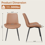 Hawsaiy PU Leather Dining Chairs Set of 2/4/6, Upholstered Kitchen Chairs with Crossed Metal Legs, Armless Side Chairs for Dining Room, Kitchen, Living Room