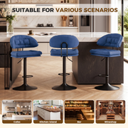 Hawsaiy Adjustable Ergonomic Design Barstools with Double-Layer Upholstered Set of 2/4 for Kitchen Island