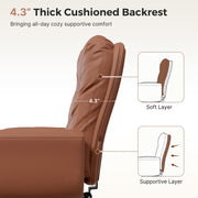 Hawsaiy Criss Cross Office Chair with Flip-Up Arms, Ergonomic Cross Legged Desk Chair, PU Leather Executive Computer Chair, 135° Reclining Plush Cushion, Pet-Friendly