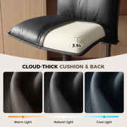 Hawsaiy Bar Stools Set of 2/3/4, Adjustable Swivel Bar Chairs with Thick Padded Seat, Faux Leather Upholstered Counter Height Bar Stools with Storage Pocket for Kitchen Island
