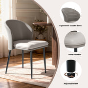 Hawsaiy Faux Leather Dining Chairs Set of 2/4/6, Modern Curved Back Upholstered Kitchen Side Chairs with Metal Legs