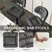 Hawsaiy Adjustable Ergonomic Design Barstools with Double-Layer Upholstered Set of 2/4 for Kitchen Island