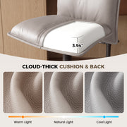 Hawsaiy Bar Stools Set of 2/3/4, Adjustable Swivel Bar Chairs with Thick Padded Seat, Faux Leather Upholstered Counter Height Bar Stools with Storage Pocket for Kitchen Island