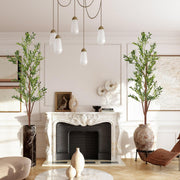 Nalupatio Artificial Olive Tree with Natural Wood Trunk, Realistic Leaves & Fruits for Modern Home Office Living Room Decor