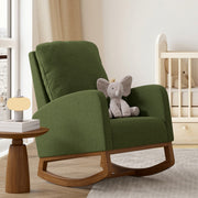 Nalupatio Rocking Chair Nursery, Reading Chair, Glider Accent Chair, Rocking Accent Chair with Wood Legs for Living Room, Bedroom Brown Coffee