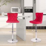 Hawsaiy Modern Upholstered Barstools Set of 2/4 with Tufted Velvet Backrest