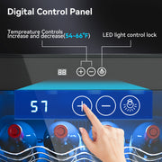 Hawsaiy 32 Bottle Wine Cooler,Digital Temperature Control Wine Refrigerator with Interior LED Light, Glass Door